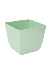 Pot plastique carré vert pastel curvo