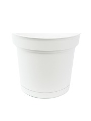 Pot rond blanc plastique avec soucoupe