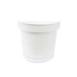 Pot rond blanc PIATTINO (avec soucoupe)