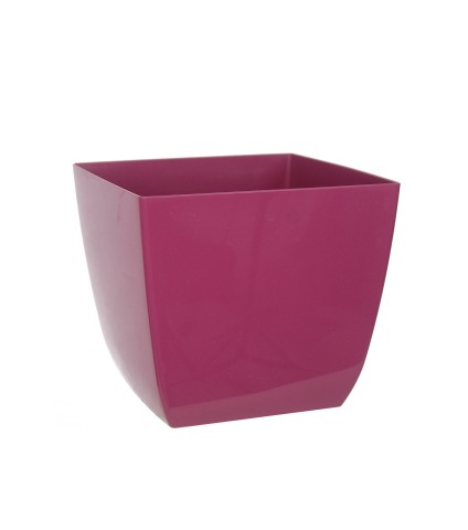 Pot plastique carré rose curvo