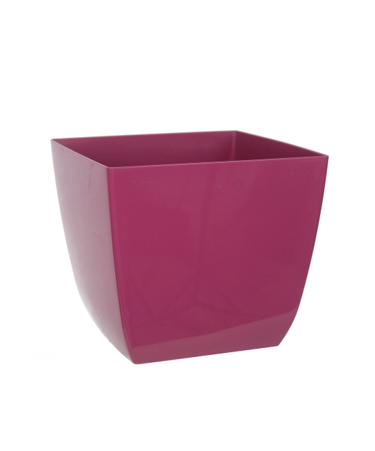 Pot plastique carré rose curvo