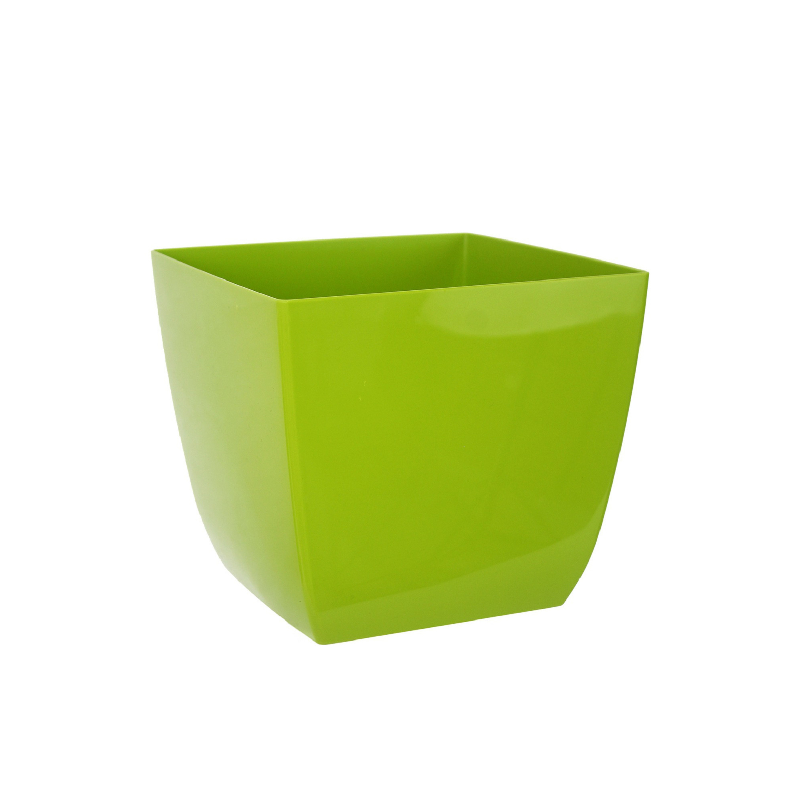 Pot plastique carré vert curvo