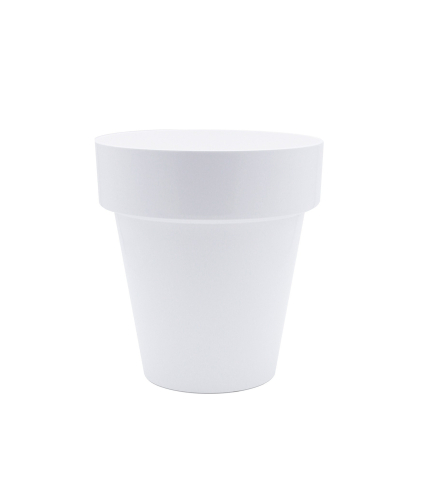 Pot plastique rond blanc