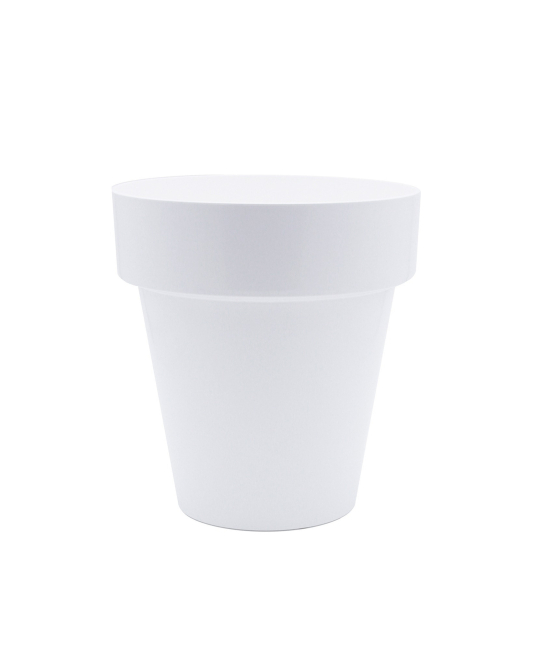 Pot plastique rond blanc
