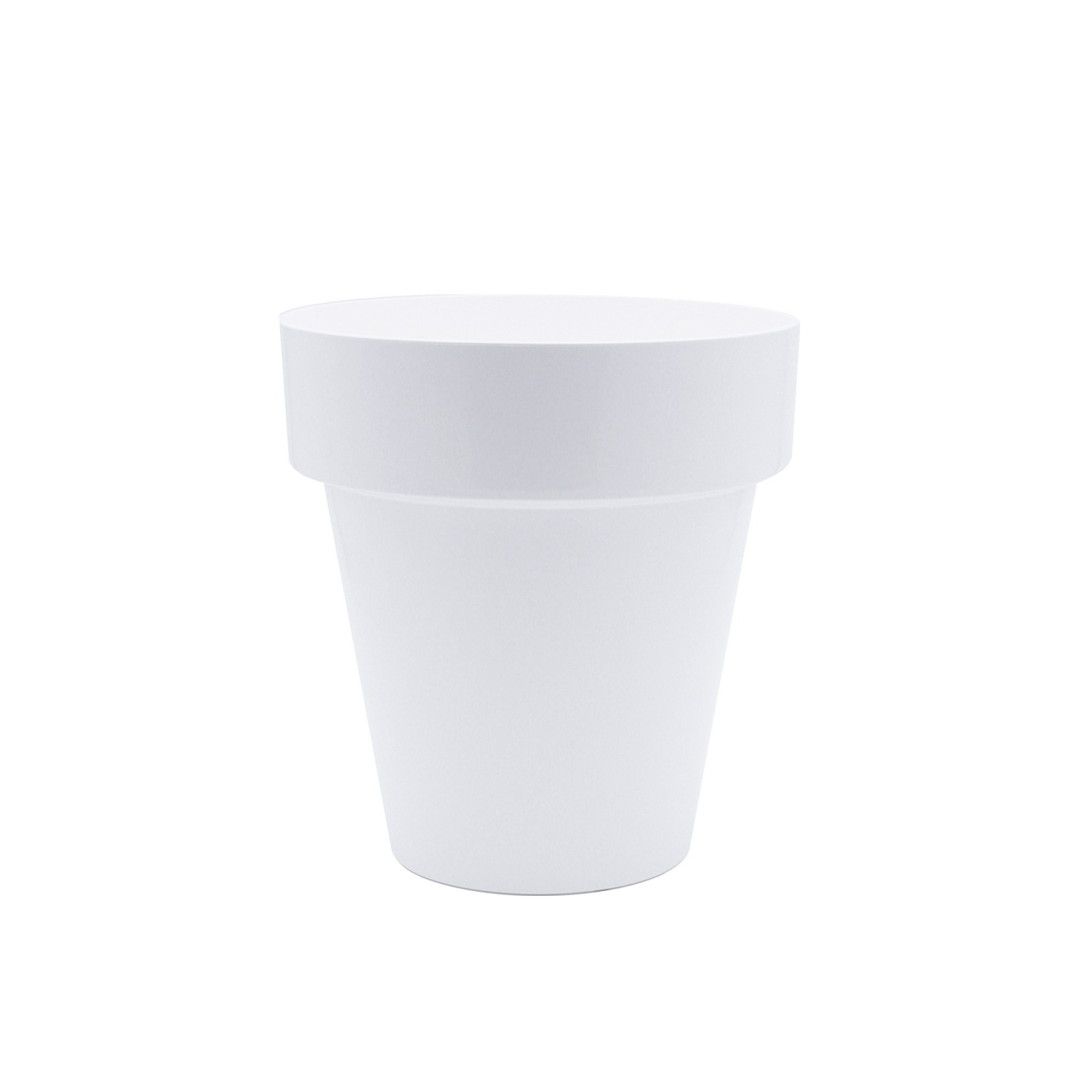 Pot plastique rond blanc