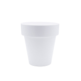 Pot plastique rond blanc