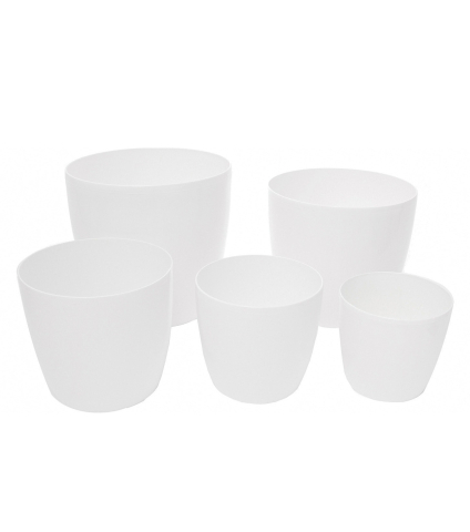 Pot plastique rond blanc PRIMO