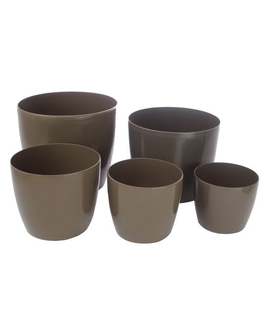 Pot plastique rond marron PRIMO