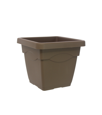 Grand pot carré taupe TERRACOTA