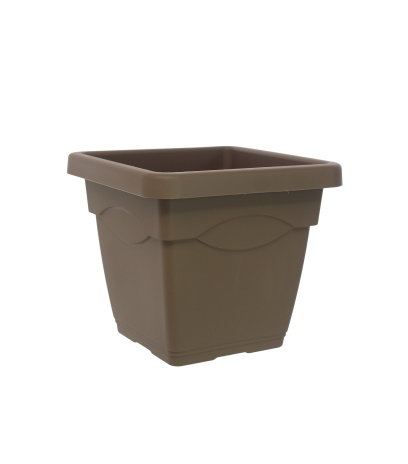 Grand pot carré taupe TERRACOTA