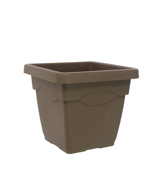 Grand pot carré taupe TERRACOTA