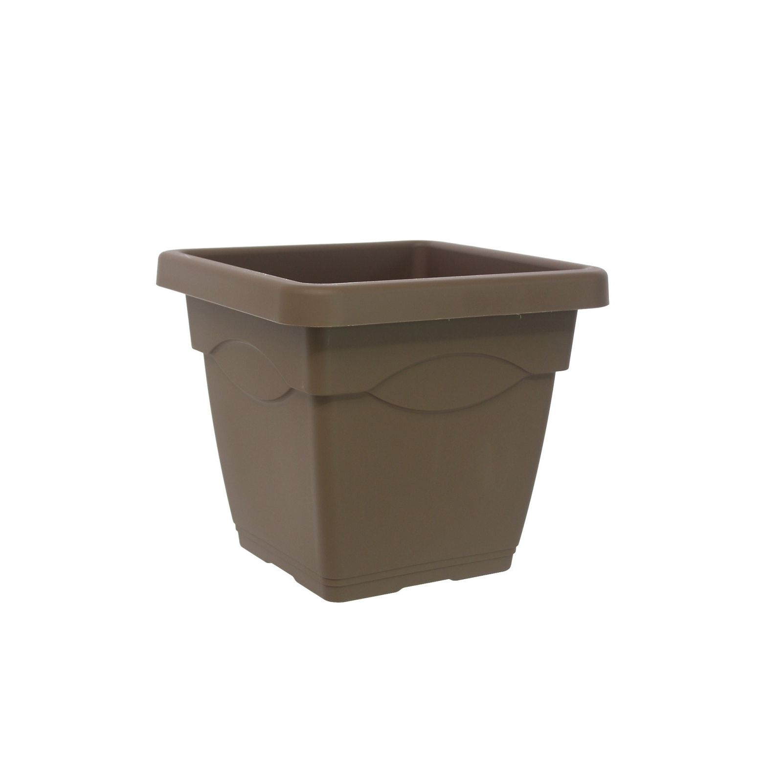 Grand pot carré taupe TERRACOTA