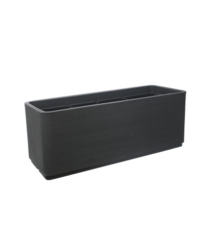 Grand bac rectangulaire noir en plastique