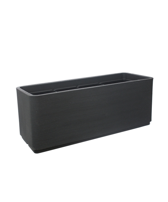 Grand bac rectangulaire noir en plastique