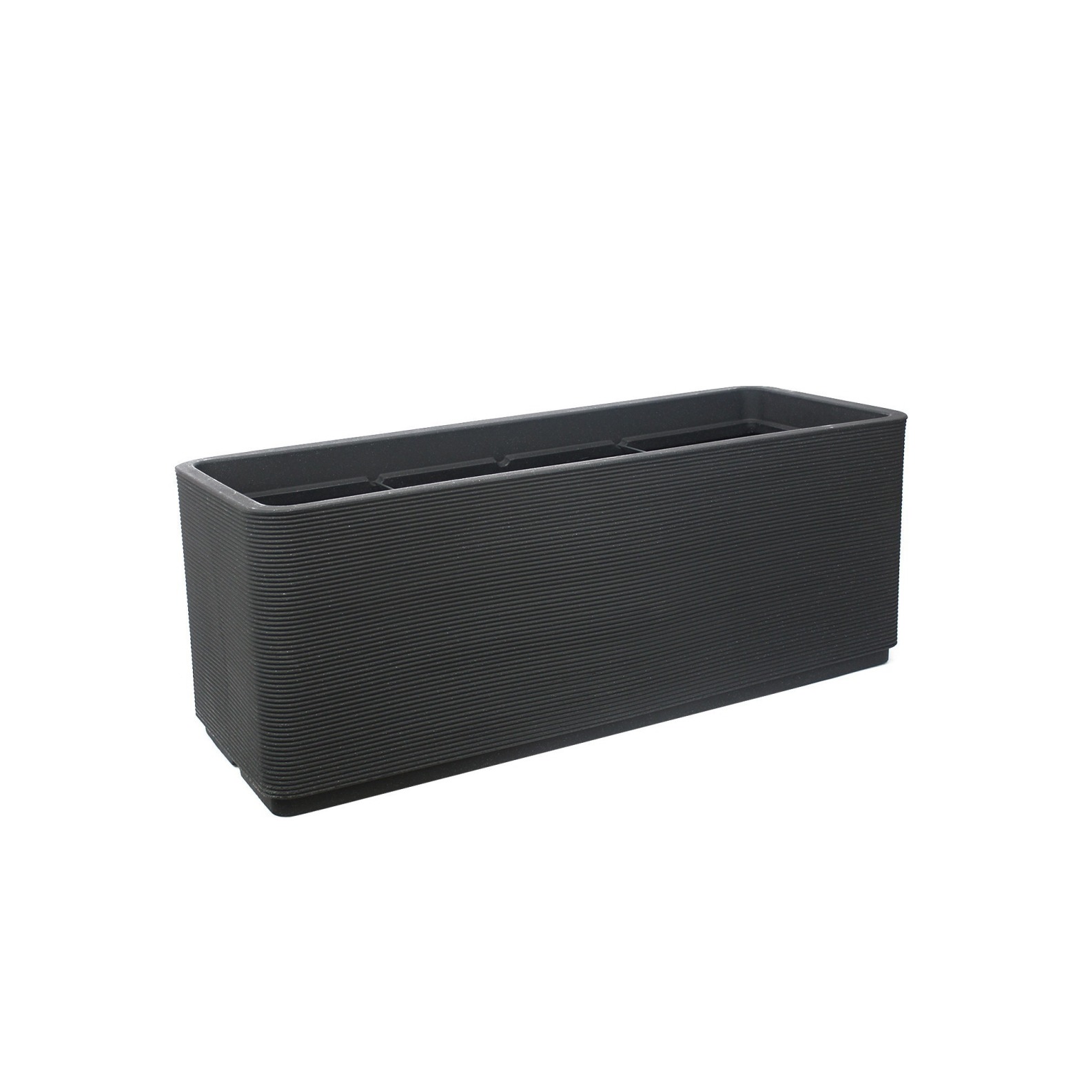 Grand bac rectangulaire noir en plastique