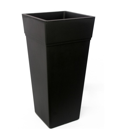 Pot carré haut anthracite