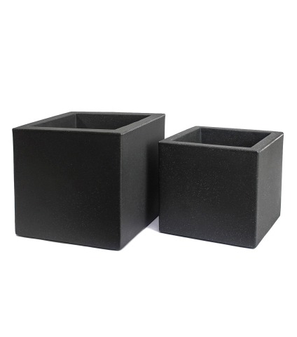 Pot cubique gris anthracite