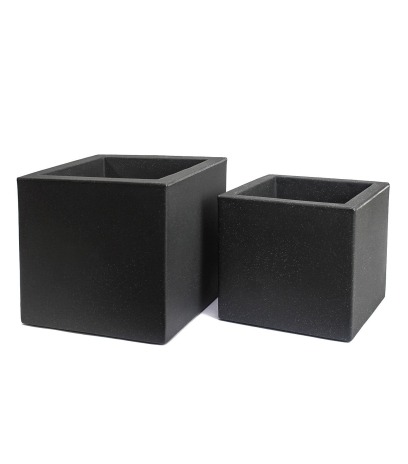 Pot cubique gris anthracite