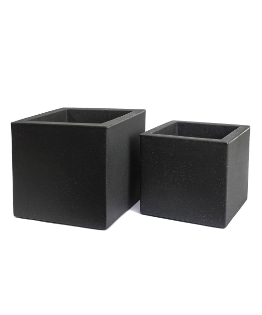 Pot cubique gris anthracite