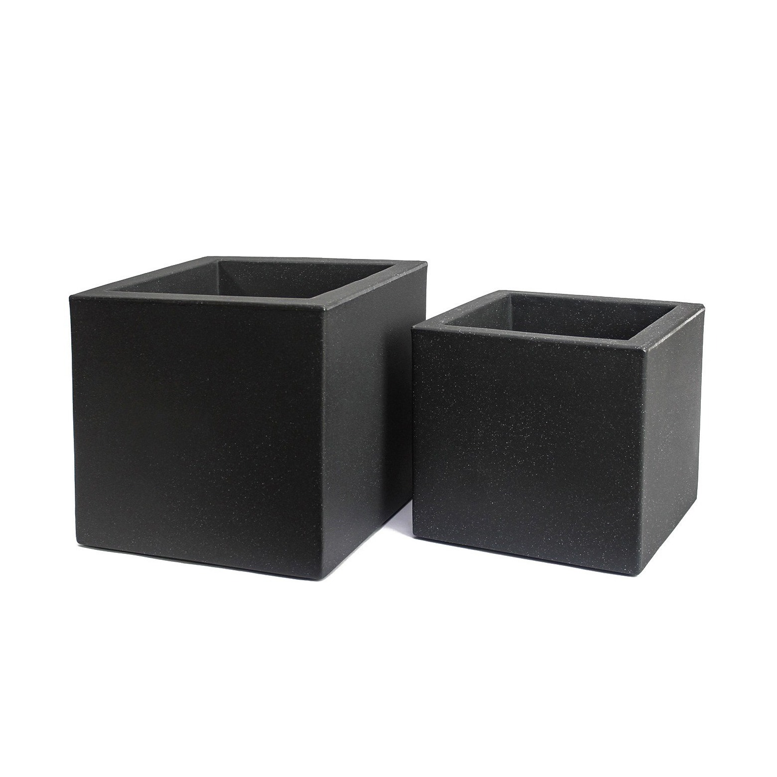 Pot cubique gris anthracite
