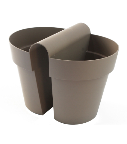 Pot balustrade double gris taupe
