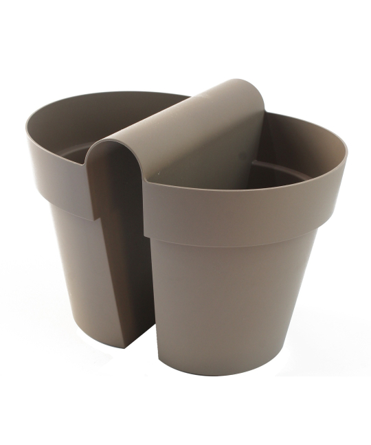 Pot balustrade double gris taupe