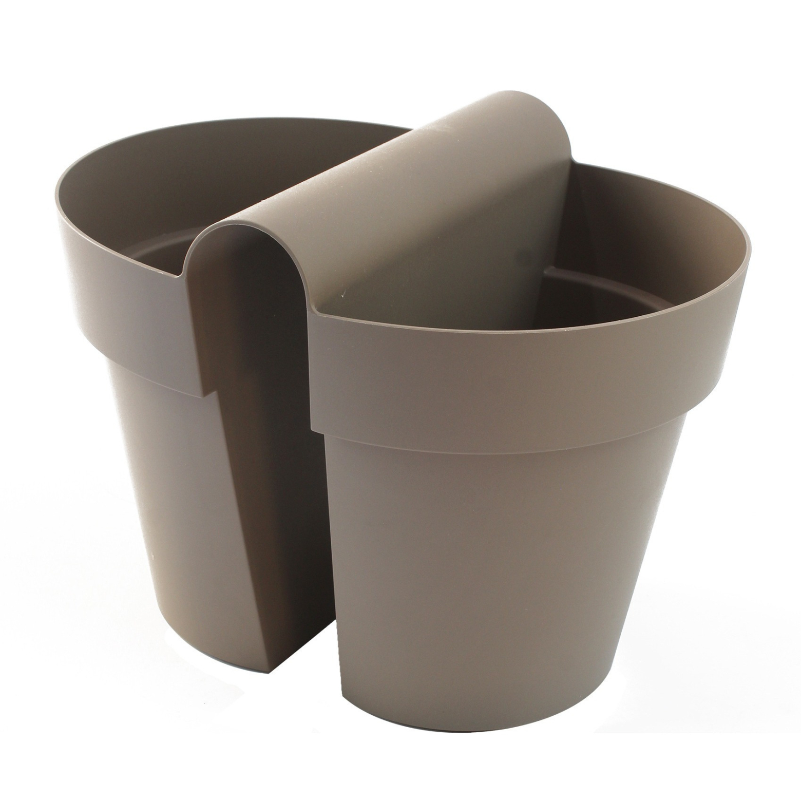 Pot balustrade double gris taupe