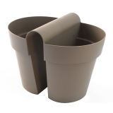 Pot balustrade double gris taupe