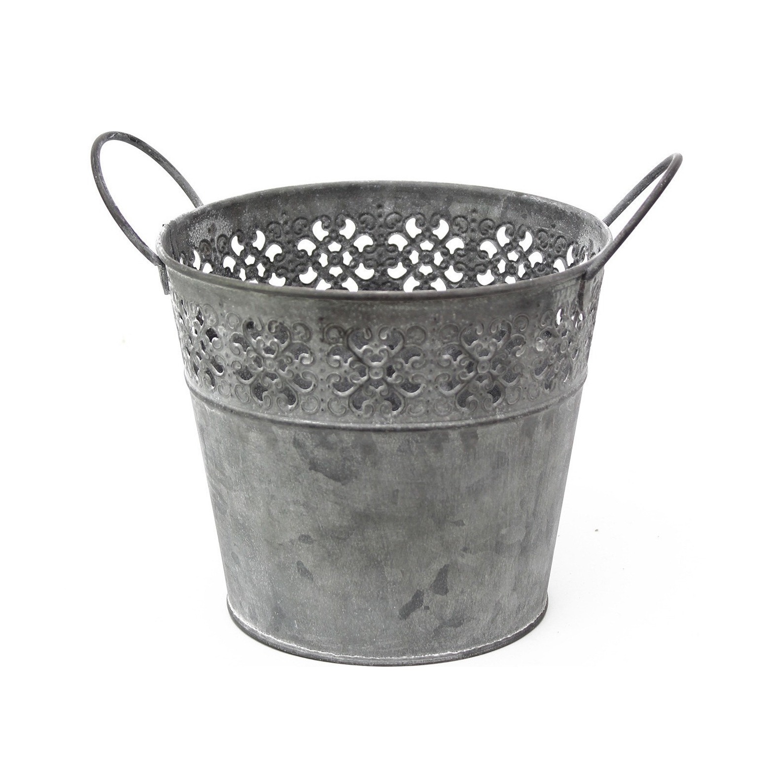 Pot zinc dentelle