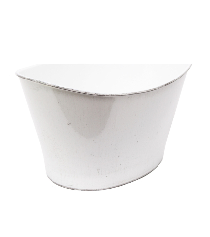 Jardinière blanche demi-lune