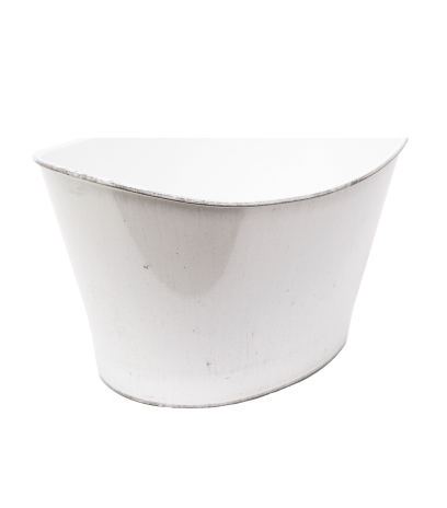 Jardinière blanche demi-lune