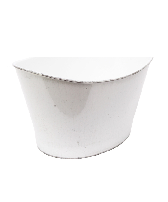 Jardinière blanche demi-lune