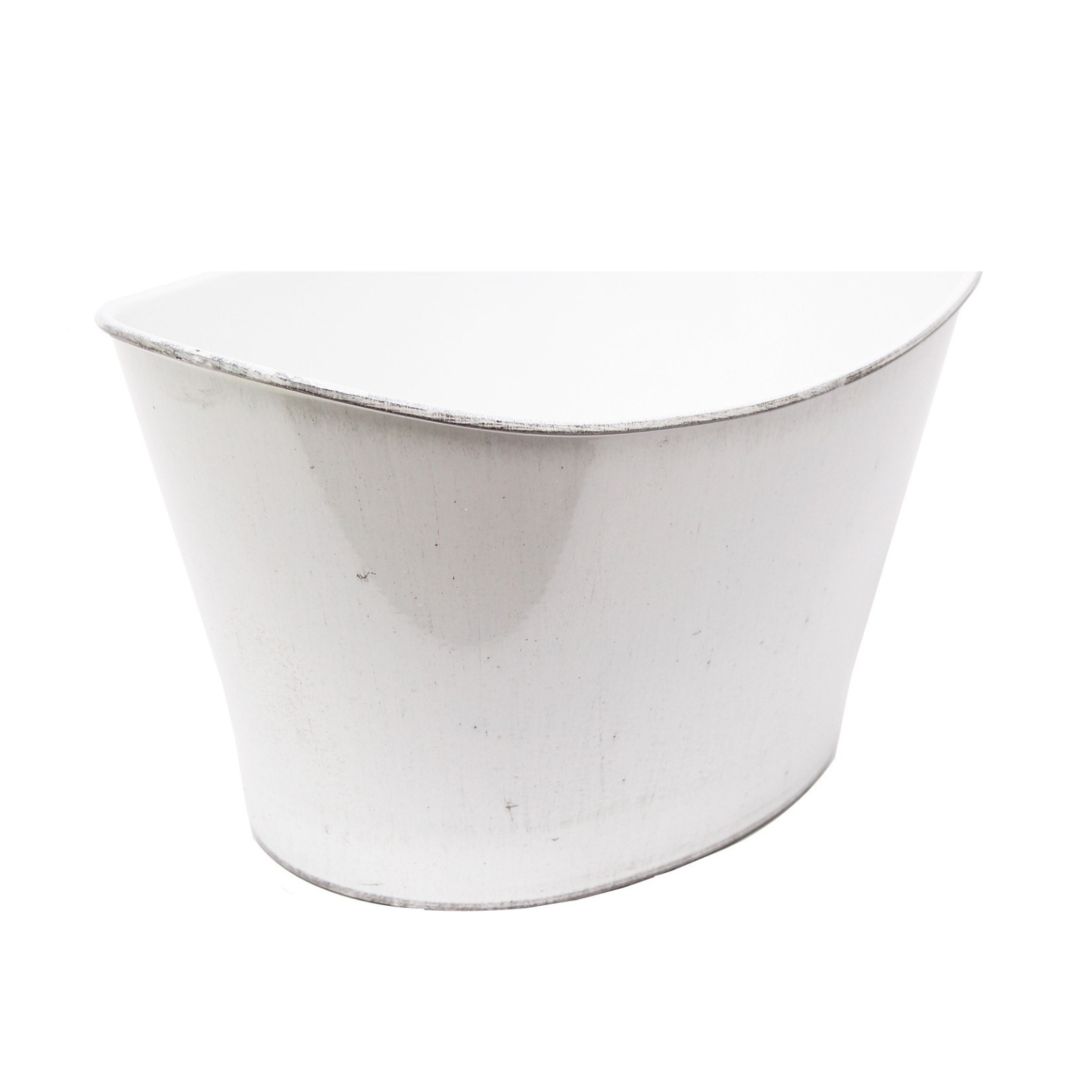 Jardinière blanche demi-lune