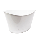 Jardinière blanche demi-lune