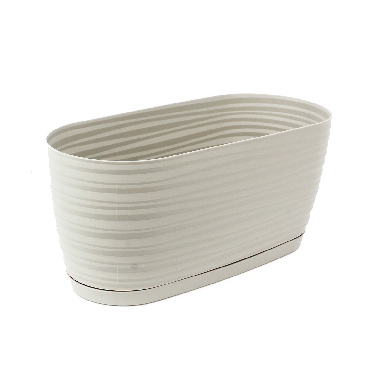 Jardinière zébrée gris clair