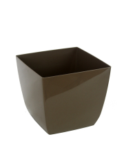 Pot plastique carré marron curvo
