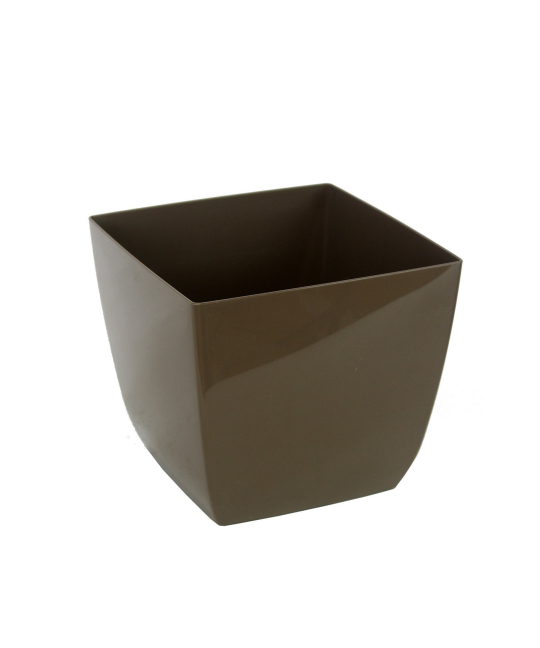 Pot plastique carré marron curvo