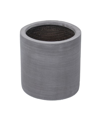 Pot rond gris en fibre