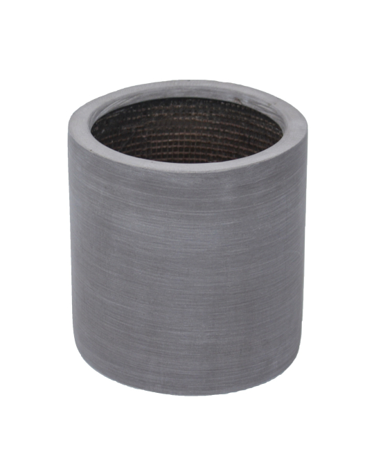 Pot rond gris en fibre