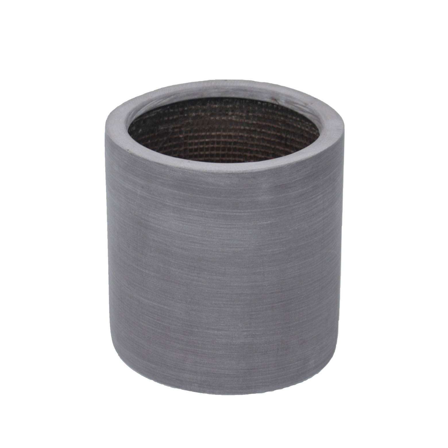 Pot rond gris en fibre