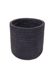 Pot rond anthracite structuré