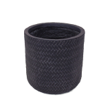 Pot rond anthracite structuré