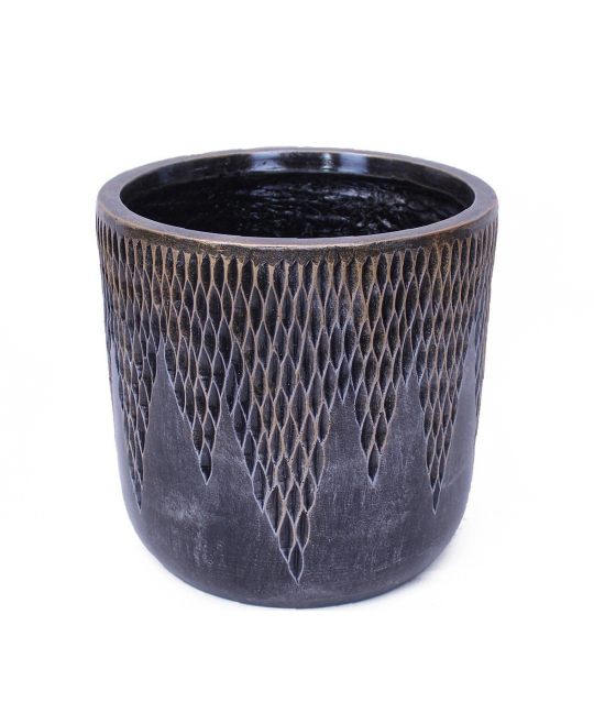 Pot rond luxe strié