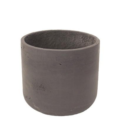 Pot rond gris en béton