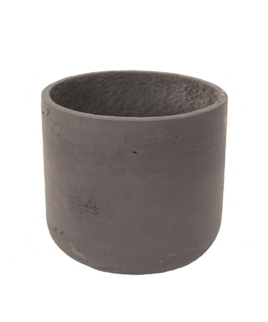 Pot rond gris en béton