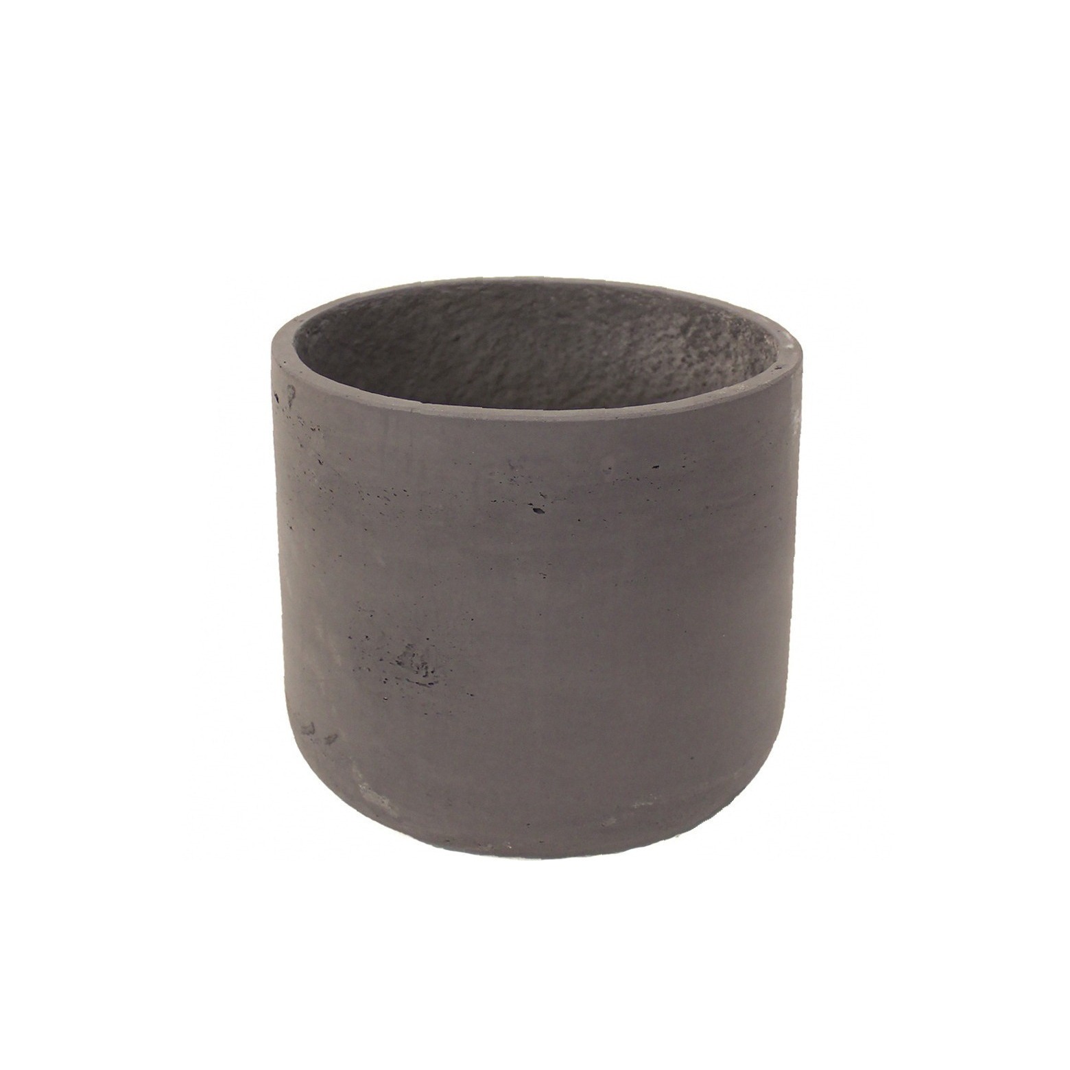 Pot rond gris en béton