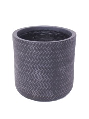 Pot rond tressé gris