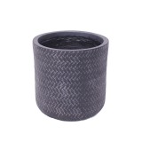 Pot rond tressé gris