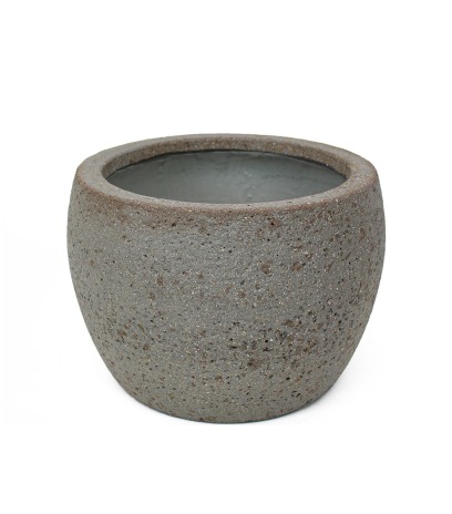 Pot gris en pierre reconstituée
