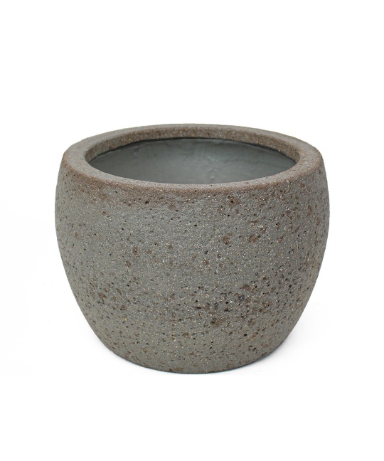 Pot gris en pierre reconstituée